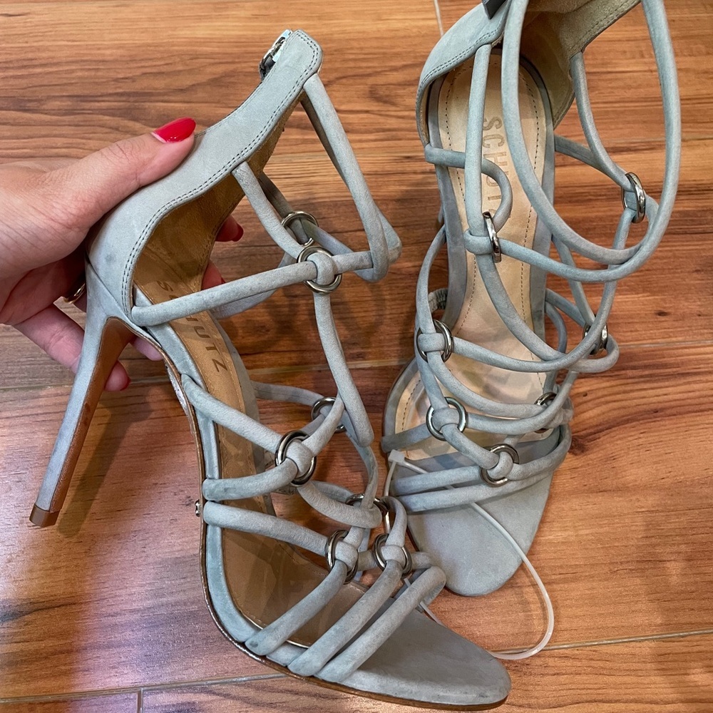 Schutz Light Grey Heel